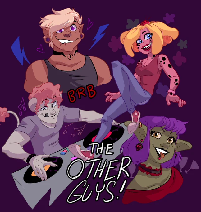 The Other Guys! 
A messy sketchy comic in my #middleversevirginia universe about the characters who work for or surround the main characters and their lives beyond being MC support 