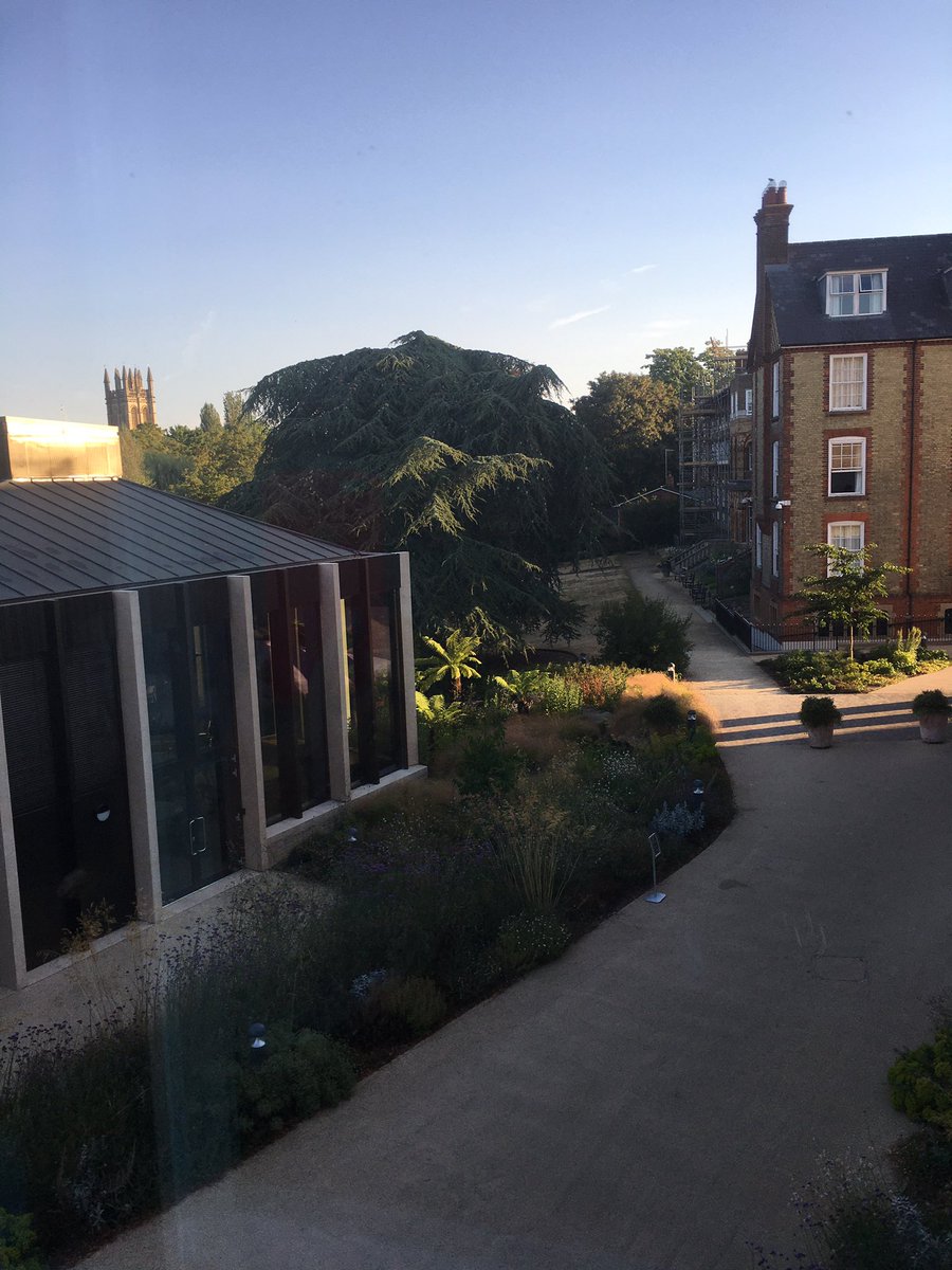 TraversOxf's tweet photo. Whichever way you look the view from the P D James room is fittingly spectacular. Looking forward to the morning’s sessions @HildasCrime #HCFW22 with @AnnCleeves @william1shaw @authorpetermay https://t.co/0wF18qZoof