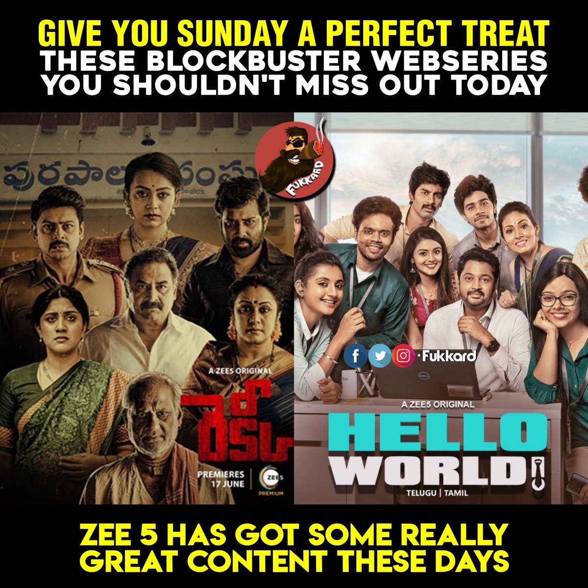 Fukkard's tweet photo. #RecceOnZee5 #HelloWorldOnZee5
Miss avvakandi 👌😍 https://t.co/EVKtghrjKZ