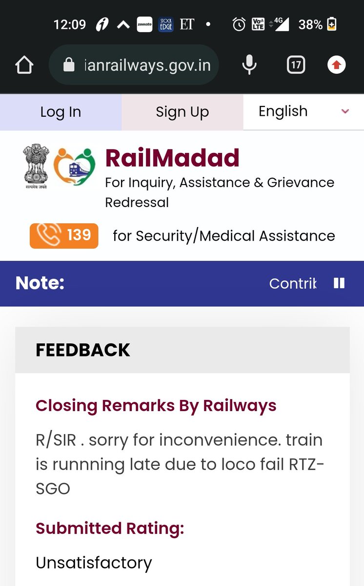 punnneeettt's tweet photo. @RailwaySeva what a resolution @RailMinIndia @sureshpprabhu .How can loco fail every day, same happened 3 days back. Pls don't lie at least. Have some ethics https://t.co/IW9kiETey7
