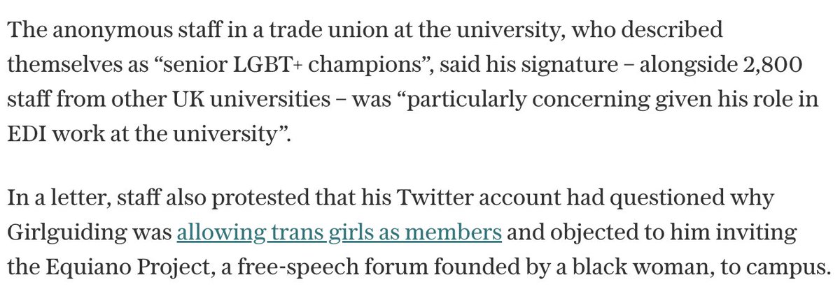 We are disgusted to hear that <a href="/sheffielduni/">The University of Sheffield</a> has forced out a diversity adviser for supporting freedom of expression on matters of race and identity. This move is anti-democratic, partisan and contravenes universities' duty to promote rigour and debate.

telegraph.co.uk/news/2022/08/1…