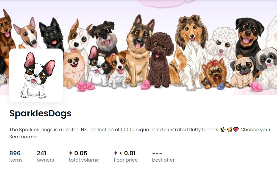 Thank you for your support! ✨🐶💗🤯 We still can't believe what happened overnight! #NFT #SparklesDogs