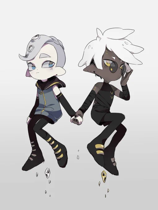 I had a splatoon OC called Ikaku  these sketches are from like 2018!Should I draw an updated version of him? #Splatoon 