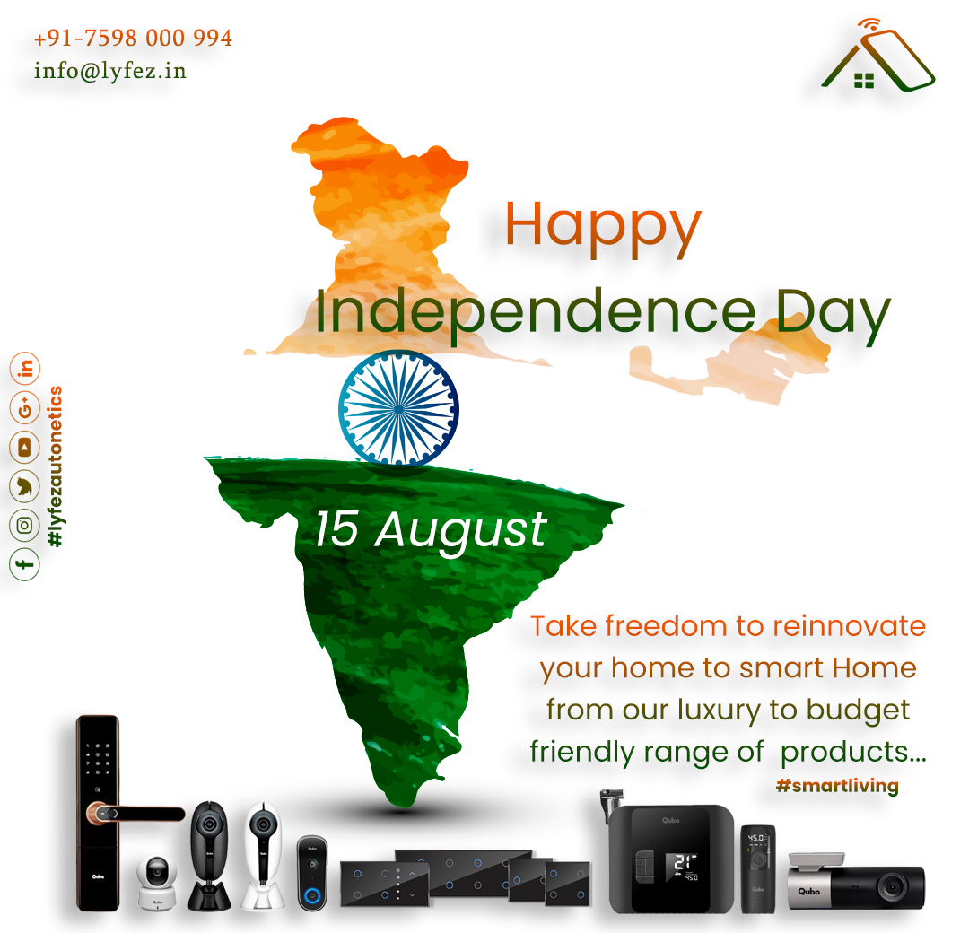 lyfezautonetics's tweet photo. Take freedom to re-innovate your home to smart Home from our luxury to budget friendly range of products... 🫰

 #HappyIndependenceDay 

For Enquiries / Orders
LyfEZ Autonetics
+91-7598 000 994
info@lyfez.in

 #smartliving #smarthome #SmartLife #smartnode #Qubo #quboworld https://t.co/eC9PUeCCzV