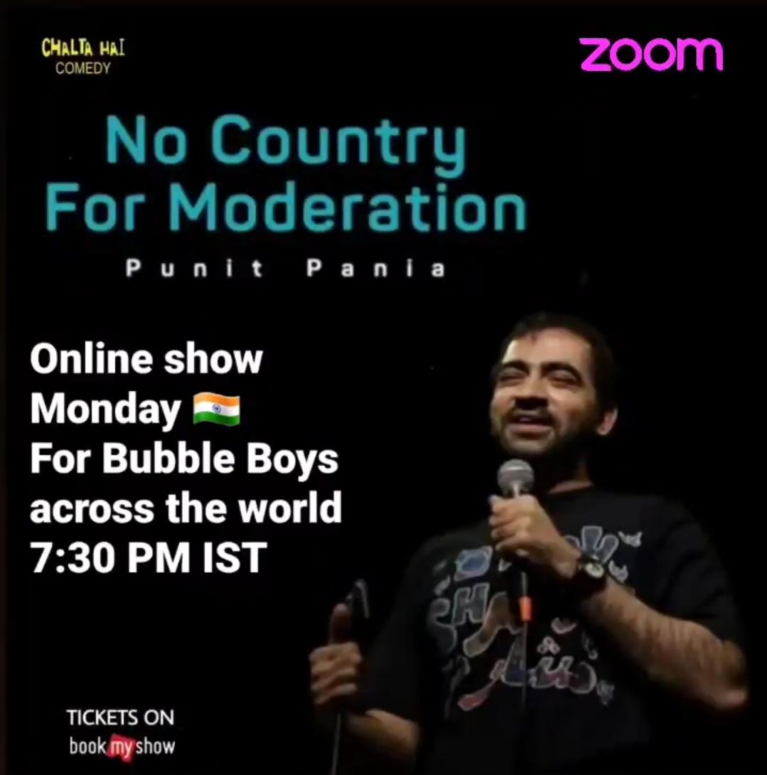 Zoom show on 15th Aug for kattar seekers and distant relatives: in.bookmyshow.com/events/no-coun…
7:30 PM online show followed by QnA 📿 
You can join in from anywhere in the world 🇮🇳