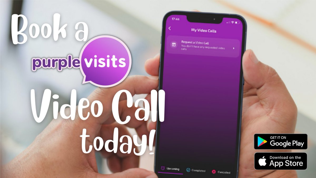 Have you had your first #SecureVideoCall yet? Download the #PurpleVisits app from the #iOS or #GooglePlay app stores, and register to get started 💜