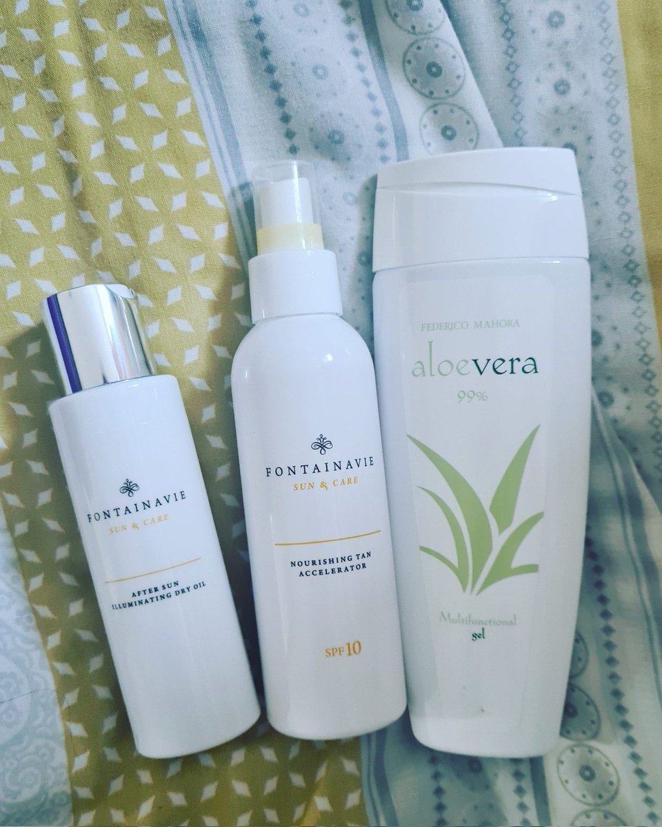 Mrs_H_FM's tweet photo. I go on holiday today and I've made sure I've packed my FM holiday essentials ❤️

Our best selling Tan Accelerator, hopefully gives me a lovely colour!

Aloe Vera gel for the evenings to help sooth any red bits 🙈

Any the dry oil to keep my skin moisturised! https://t.co/hX3ergHYiR