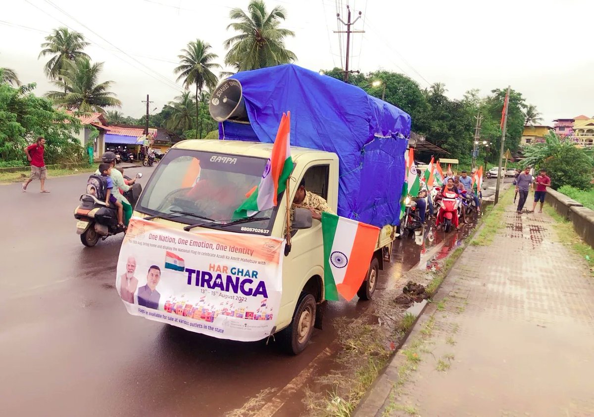 GlennTiclo's tweet photo. Flagged off the #BikeRally as part of #AzadiKaAmritMahotsav in celebration of 75 years of India's Independence along with #NorthGoa @BJP4Goa Vice President Francisco Carvalho, @BJP4Aldona President Vinay Chopdekar, #Aldona ZP Member Manisha Naik, (1/2) https://t.co/fV9f1nFkMR