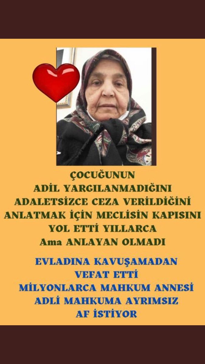 #GenelAf
Adalet ayrım yapmaz
Her maddede ayrım var
Talebimiz genel af
Adil yargılanmadık

#GenelAf

<a href="/bybekirbozdag/">Bekir  Bozdağ</a> <a href="/RTErdogan/">Recep Tayyip Erdoğan</a>