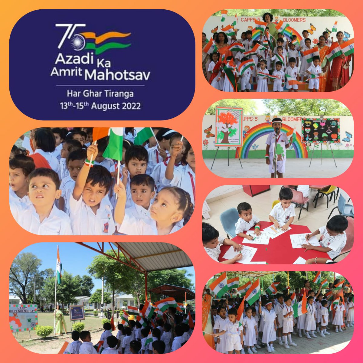 SWComd_IA's tweet photo. Tricolour hoisting and Drawing Competition for Pre Primary Children of CAPPS-5 #Bloomers on the eve of #AzadiKaAmritMahotsav
#75YearsOfIndependance
#Bathinda Military Station
#BlackCharger Brigade
#SaptaShaktiCommand #IndianArmy
@adgpi
@PRODefRjsthn https://t.co/V5kcWis25p