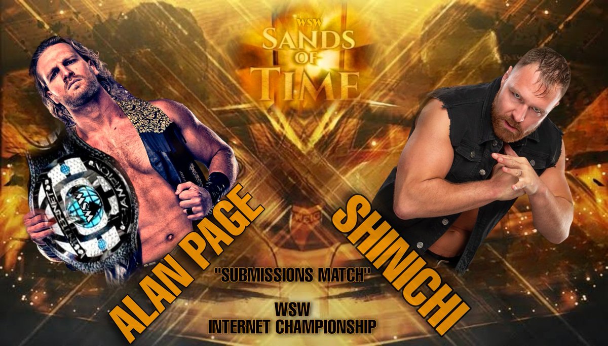 WSWFederation's tweet photo. WSW Internet Champion @AlanPageWSW defends his title against The Oni Of Famine @edogawa316 !!

Stakes have been raised as this match is now a SUBMISSION MATCH!!

#WSWSandsOfTime https://t.co/9qlCtLLjtj