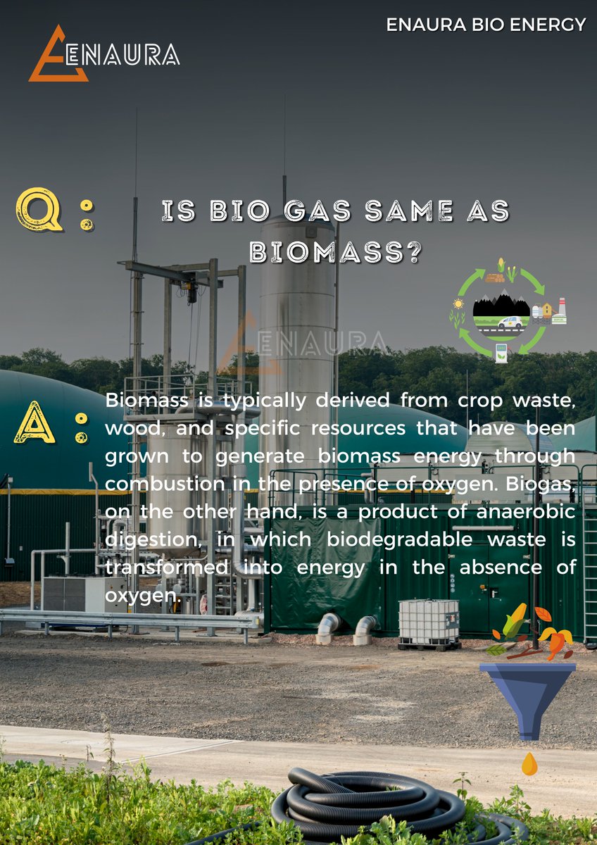 enaurabioe's tweet photo. We often relate BIOGAS and BIOMASS as the same but they are totally different.

#satat #bioenergy #GreenEnergy #biogas #green #sustainablefuture #carbonfreenation #wastetoenergy #agriculture #bioenergy #methane #biomethane https://t.co/dnq7PuyG6F