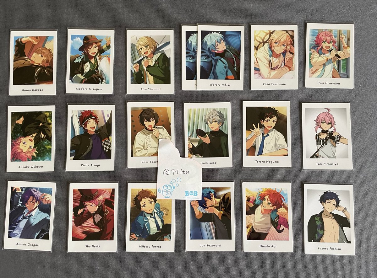 74ltu's tweet photo. あんスタ ぱしゃっつ 交換 vol.1 vol.2

vol.1
譲▶︎凪砂、アドニス、翠、千秋、北斗、真緒、紅郎、颯馬、敬人、つむぎ、HiMERU、斑、弓弦

vol.2
譲▶︎薫、斑、藍良、渉、英智、桃李、こはく、燐音、凛月、泉、鉄虎、アドニス、宗、光、ジュン、ひなた

特典
▶桃李、弓弦

下に続きます https://t.co/aGFFOSBSvY