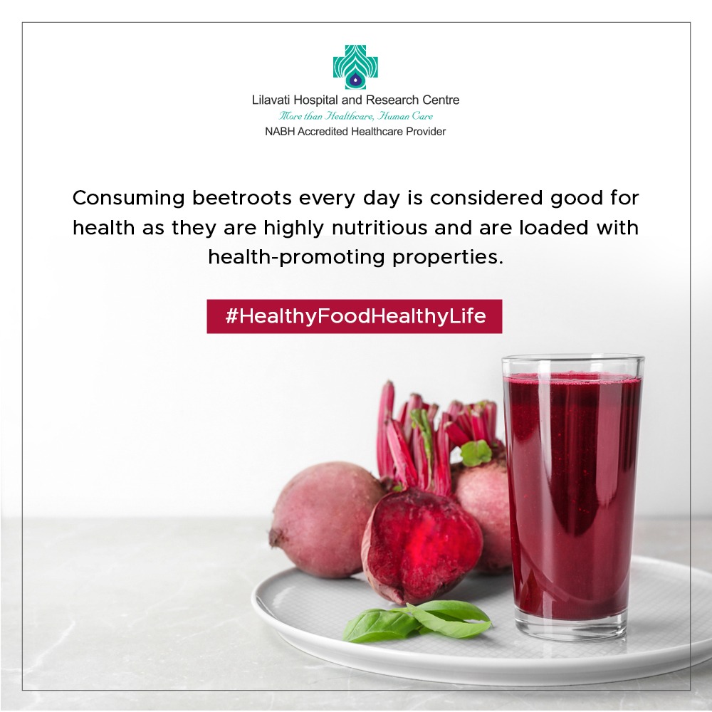 LilavatiHRC's tweet photo. Beetroots are rich in folate (vitamin B9) which helps cells grow and function.
#LilavatiHospital #LilavatiHospitalBandra #TertiaryCareHospital #Mumbai #Beetroot #BenefitsOfBeetRoot #Nutrition #HealthyFoodHealthyLife https://t.co/U9L7SND0kU