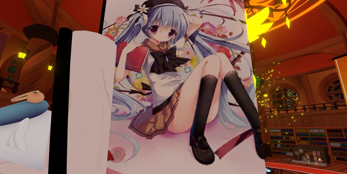 「クラシックショコラさんのブースみた!一夜先輩のアバター試したり、展示見たりしまし」|まじぱんのイラスト