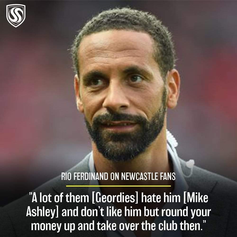 If this was ok for #nufc then surely the same opinion is relevant to #mufc fans 
<a href="/rioferdy5/">Rio Ferdinand</a>