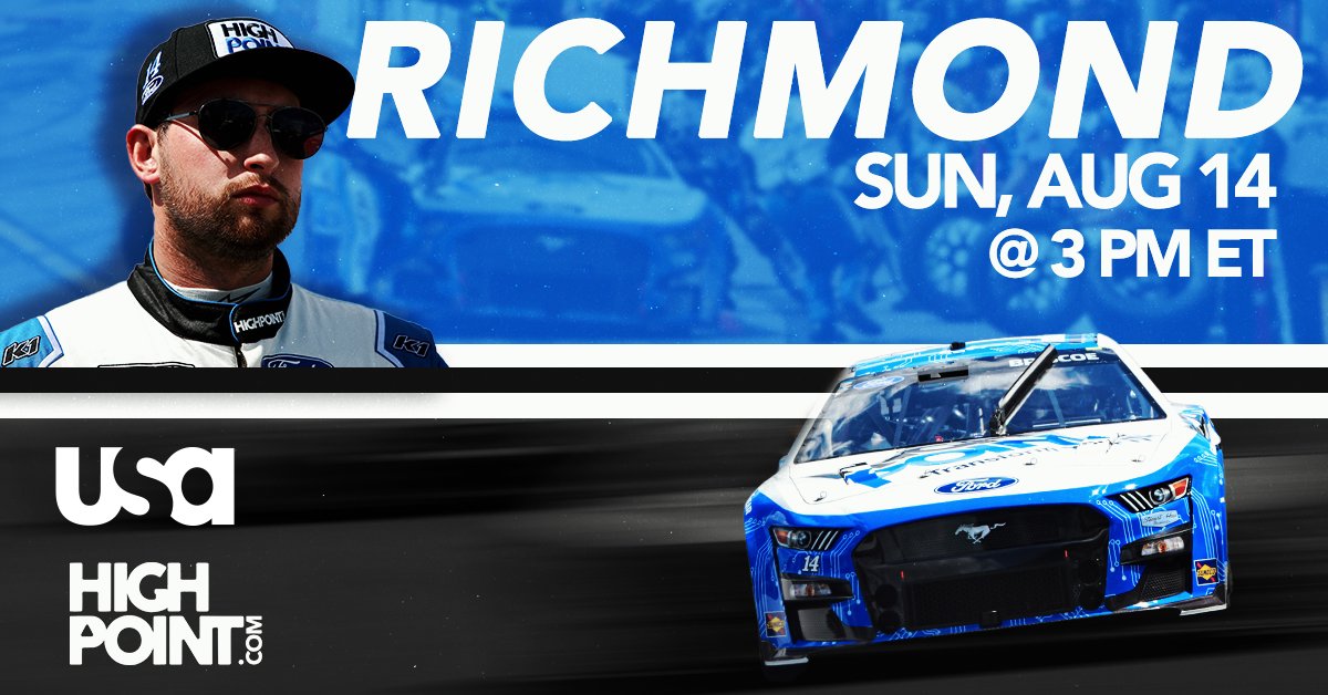 HighPoint's tweet photo. It's #NASCAR race day from @RichmondRaceway! Catch @ChaseBriscoe_14 in the No. 14 https://t.co/G9r4sKBCX9 Ford Mustang.
#HighPoint | #TransformYourIT | @StewartHaasRcng https://t.co/n8PGeQX6AI