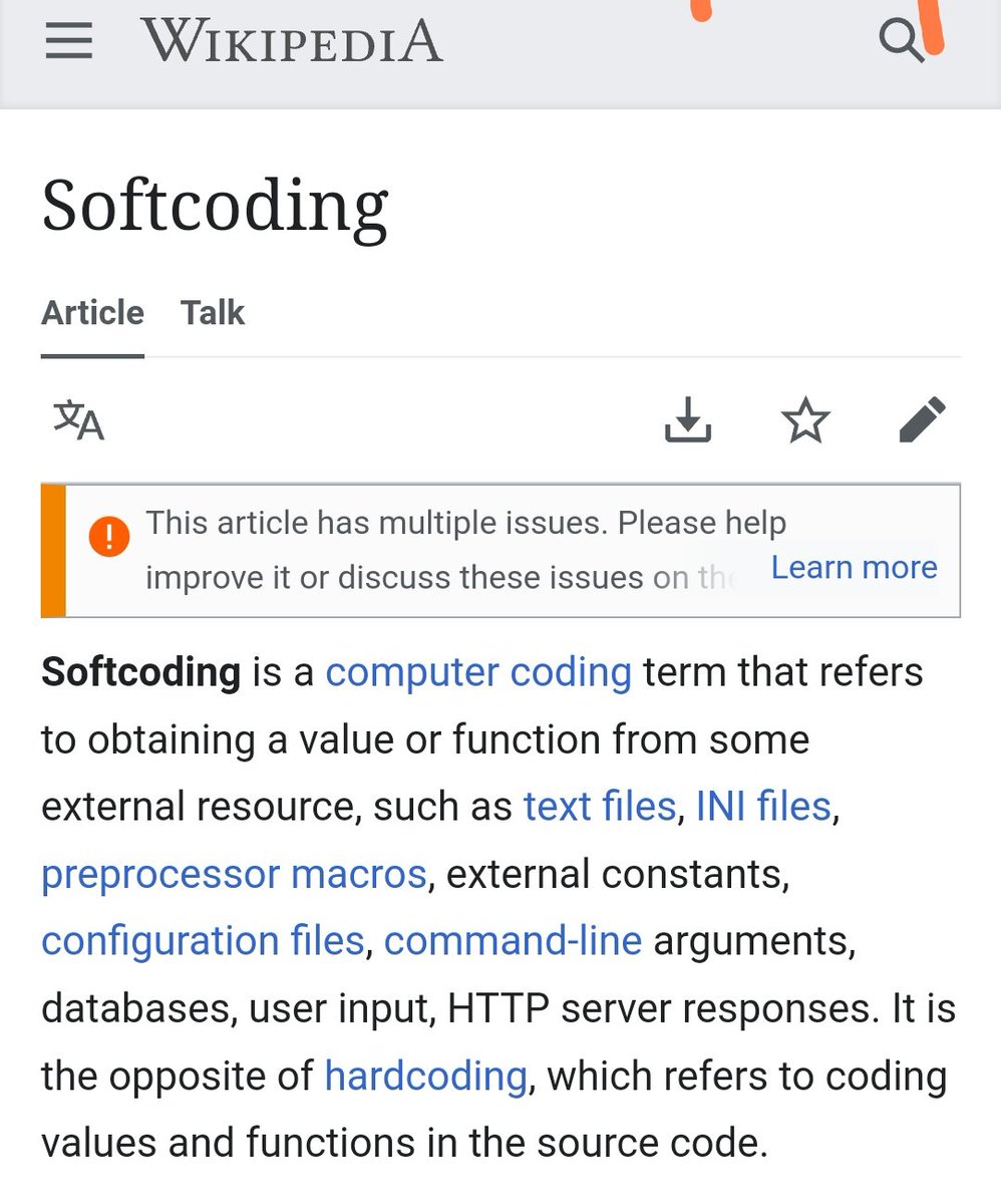 TambeAchere's tweet photo. The opposite of hardcoding is softcoding.

Literally.

I didn't expect that.

Some things are actually as easy as they seem.

Note to self #RulesOfCode https://t.co/bO45p7C2Ns