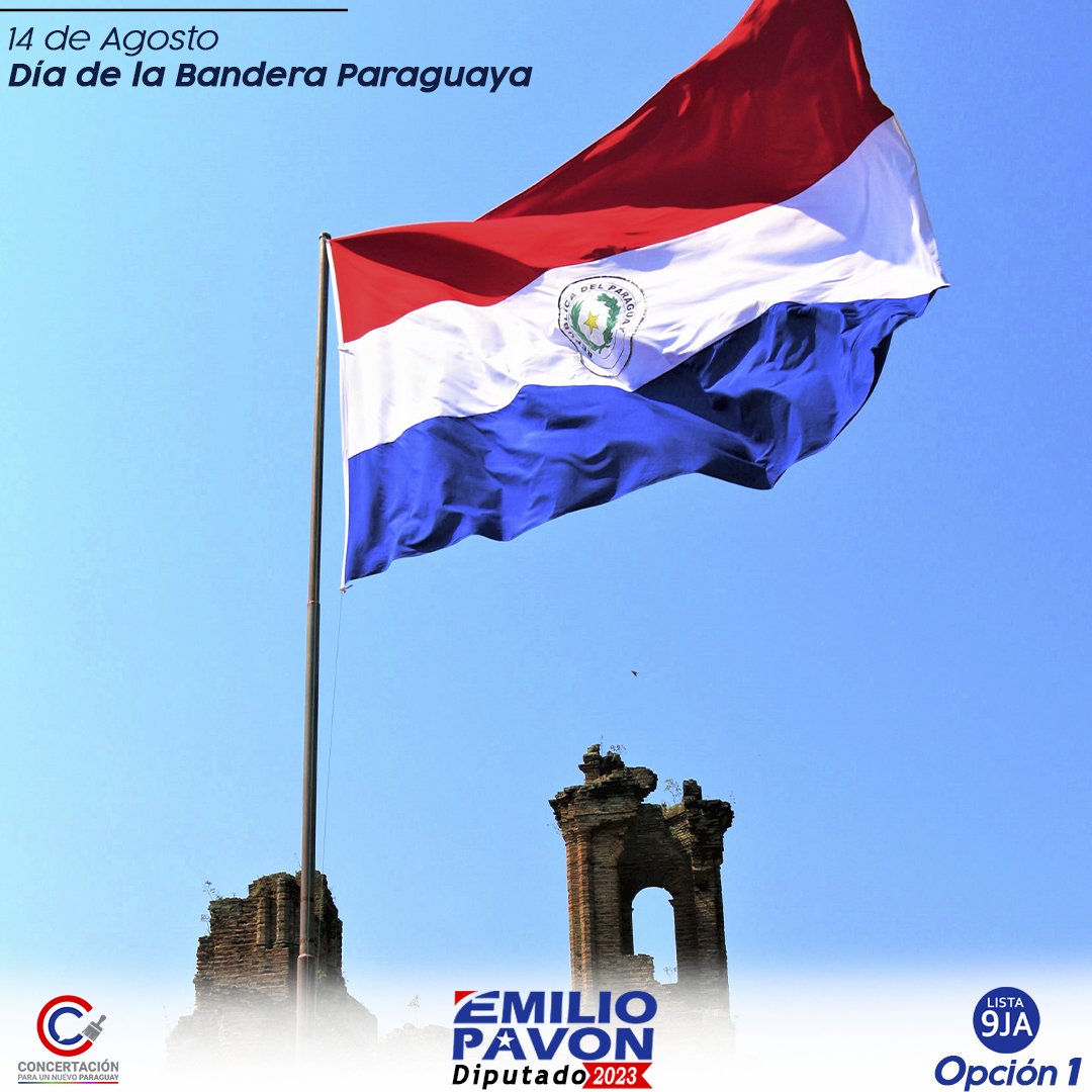 Celebro la recordación del día de la Bandera Paraguaya🇳🇱, símbolo de nuestra identidad patria que flamea desde 1842.

#14deagosto #díadelabandera🇳🇱️
