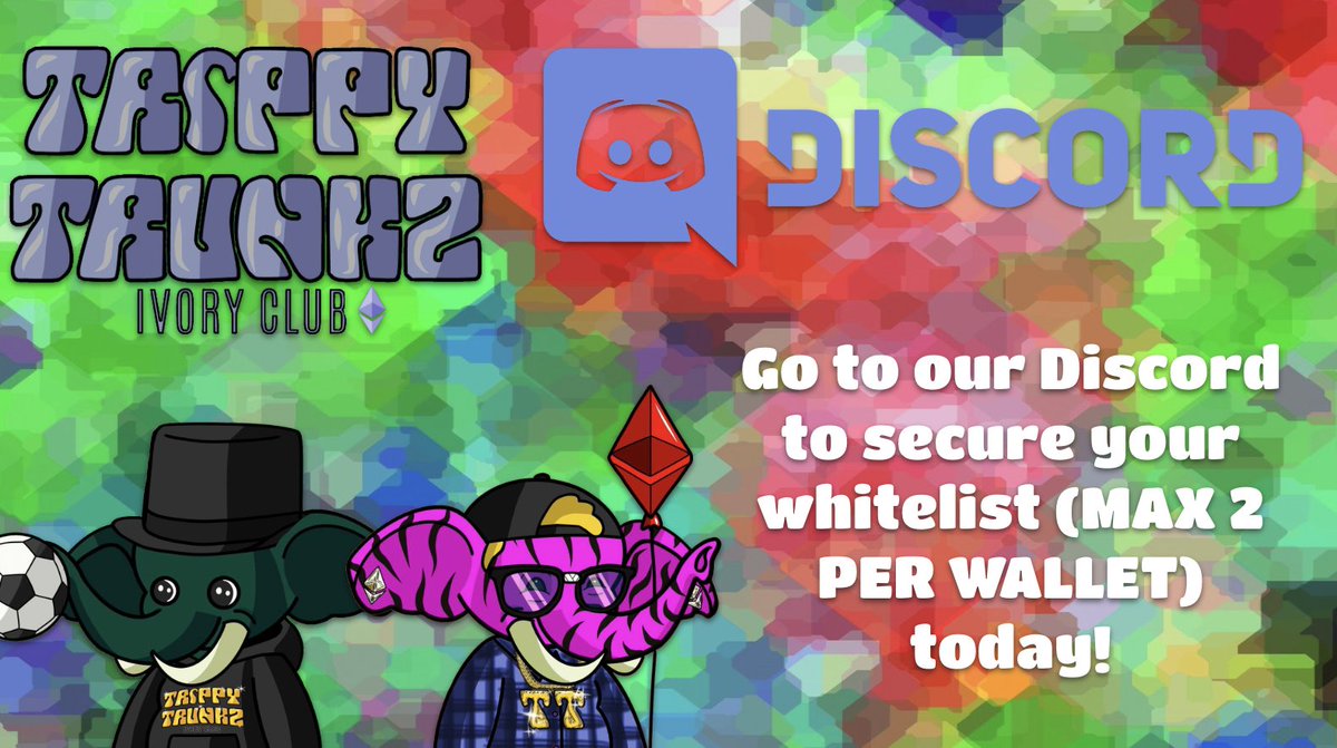 TrippyTrunkz's tweet photo. Want #Whitelist for our free #ETH #Mint ? Head over to our discord, go to the whitelist channel and use our bot to obtain #WL (MAX 2 PER WALLET) LFG #TrippyFam! โจโจ
Discord -> https://t.co/NORxZyMGXS โจโจ
#TTICe #Ethereum $ETH #FreeMint https://t.co/NuFkxQOaIU