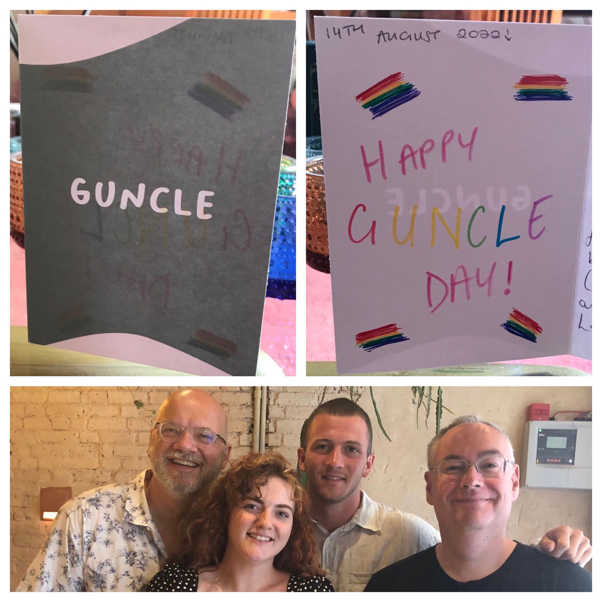 How lovely to receive a card from this gorgeous pair to mark  #Guncles Day! Remember, a guncle is just like a regular uncle - only cooler 😎🏳️‍🌈