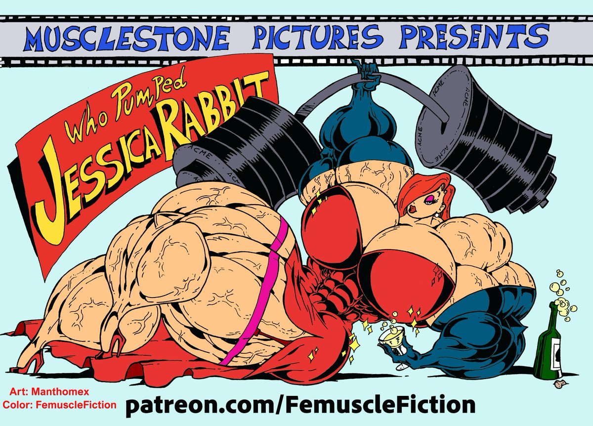 FemuscleFiction's tweet photo. Who Pumped Jessica Rabbit comic now in full color! https://t.co/5j3LPfIpfc #jessicarabbit #musclecomic #Femalemusclegrowth #femalemuscles #fbb #ifbb #fmg #musclewoman https://t.co/hmYcFr59kY