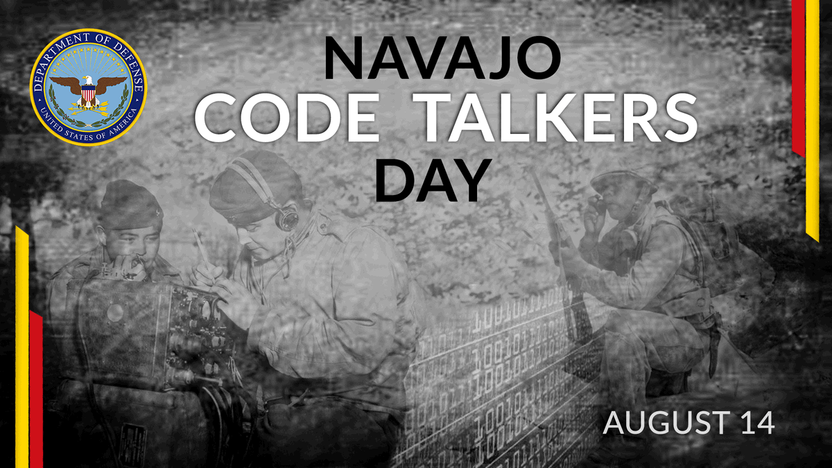 DeptofWar's tweet photo. “Were it not for the Navajos, the Marines would never have taken Iwo Jima.”- Maj. Howard Connor, 5th Marine Division signal officer. 

Today, we honor the legacy and invaluable service of the @USMC’s Navajo Code Talkers. #NavajoCodeTalkersDay #HonorThem https://t.co/NX6MubaPDZ