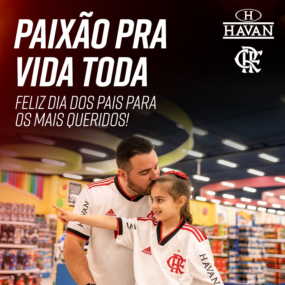 Flamengo's tweet photo. Parabéns à Nação de Pais Rubro-Negros! 
Neste Dia dos Pais, nosso agradecimento e admiração por aqueles que estão ao nosso lado desde os nossos primeiros minutos de vida. 😍
#HavanFla @havanoficial https://t.co/6ecpka2CpJ