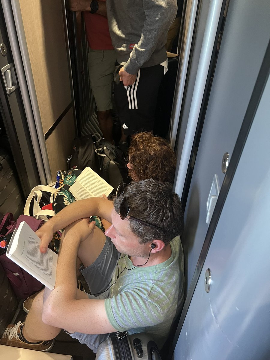 chellbarrow's tweet photo. On an absolute packed @GWRHelp train from #londonpaddington to #penzance  with no air conditioning or open windows in heatwave conditions is an absolute joke 🥵. Everyone feeling very ill and faint. https://t.co/sQP8acTEs1