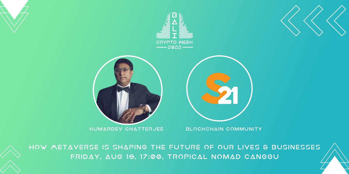 CryptoWeekBali (@cryptoweekbali) on Twitter photo 🌌 How the Metaverse is shaping the future of our lives | @s21_bali as Crypto Week Bali 2022 partner celebrates its 2nd Anniversary!
We will start our kickoff on 19th Aug 2022 with experts and keynote speaker <a href="/kumardevc/">Kumardev Chatterjee</a> - register here eventbrite.com/e/how-the-meta… and see you there! 🌌 How the Metaverse is shaping the future of our lives | @s21_bali as Crypto Week Bali 2022 partner celebrates its 2nd Anniversary!
We will start our kickoff on 19th Aug 2022 with experts and keynote speaker <a href="/kumardevc/">Kumardev Chatterjee</a> - register here eventbrite.com/e/how-the-meta… and see you there!