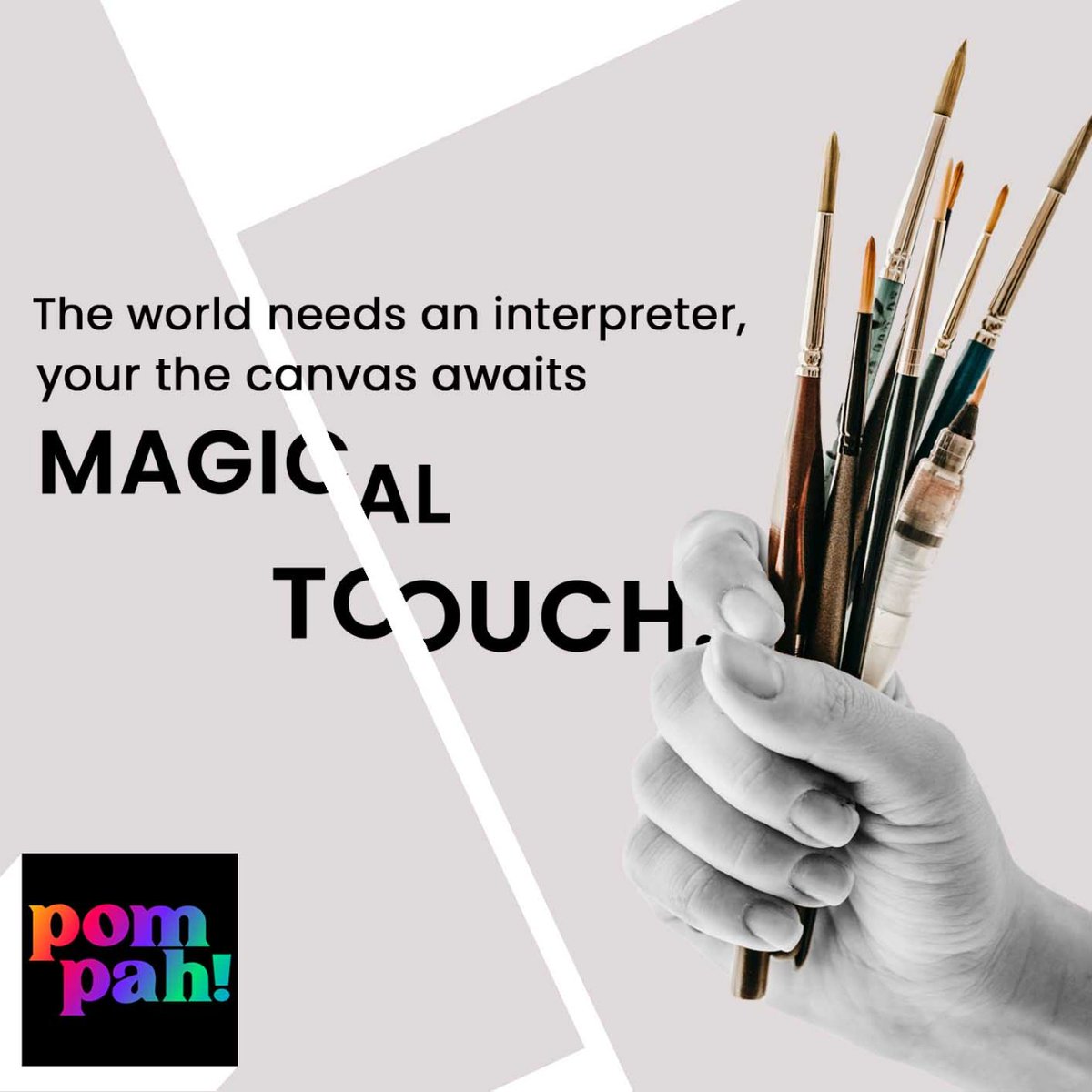 Pompah_Official's tweet photo. The sheets you paint! 
The sketches you make! 
Deserve recognition from the world,
Don't hide your canvas,
Or just pain behind closed doors! 
Come find your path towards the glory! 
And shine in the spotlight you deserve with POMPAH!!! https://t.co/a7pBoXpbGl