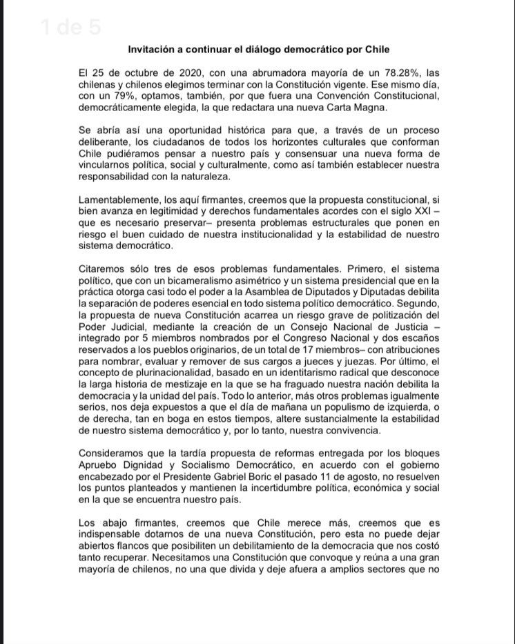 pcomandari's tweet photo. 100 personas firman hoy carta por el #rechazo: actores, políticos, científicos y escritores explican sus razones. Los detalles en el #ratpackdomingo @Tele13_Radio https://t.co/XFLuO3hE2W