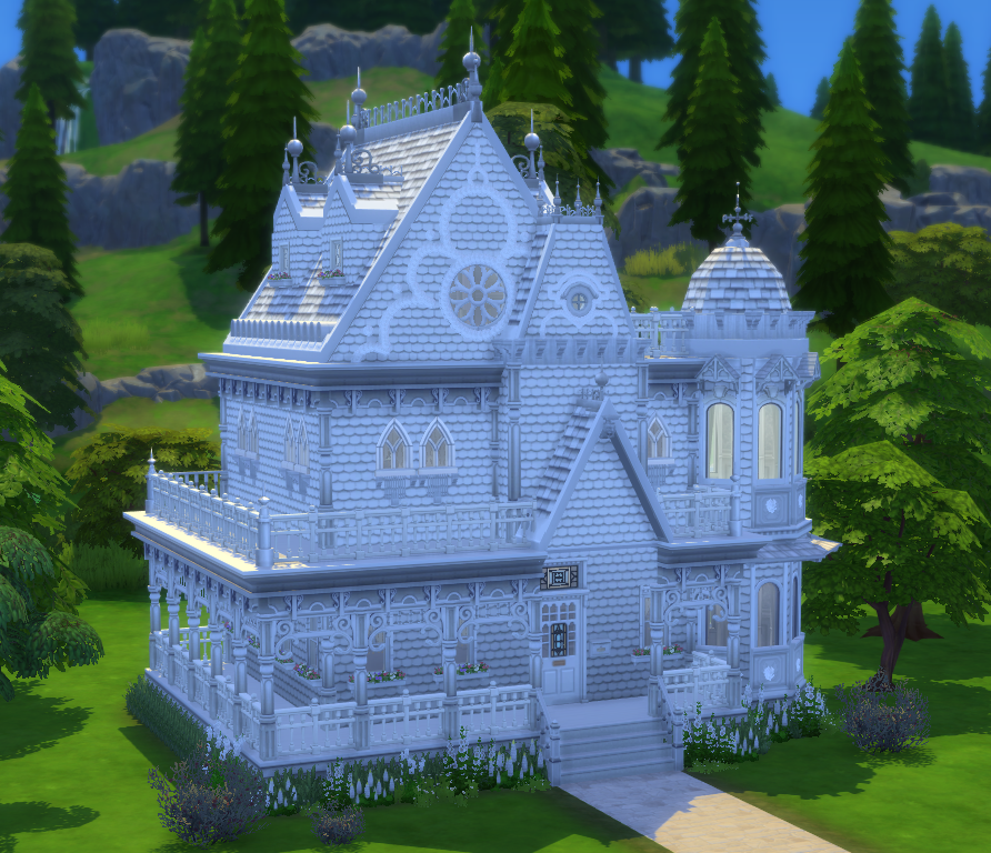 SimsilaSimrise's tweet photo. I built an all #white #victorian #house in #TheSims4 https://t.co/MO0XePGBPG