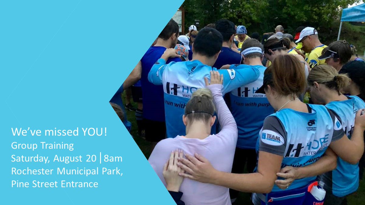HopeWaterProj's tweet photo. The wait is over... 
GROUP TRAINING IS BACK!!!
Join us for a relaxed, family friendly run/walk/bike/play to reconnect and share our vision for this fall. All abilities, ages, and distances are welcome! https://t.co/JWT3GYYRTK