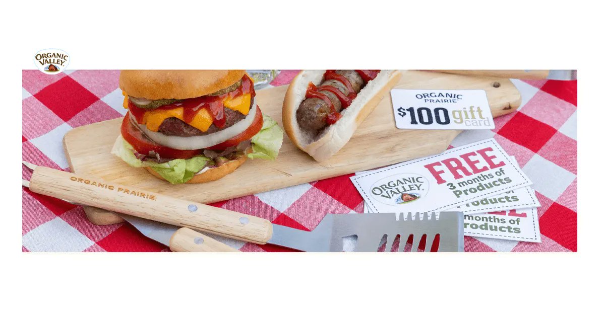 GooseGiveaways's tweet photo. Organic Valley Summer Grilling Giveaway โ Win over $250 in prizes
๐ฑ๏ธ Click for sweepstakes link and details - https://t.co/eBV2H76dms
๐๏ธ US, DC, 18+
#summersweeps #organicvalley #grilling #organic #sweepstakes #giveaway #contest #contestalert #win #giveawaycontest https://t.co/v5SuvIEzFF