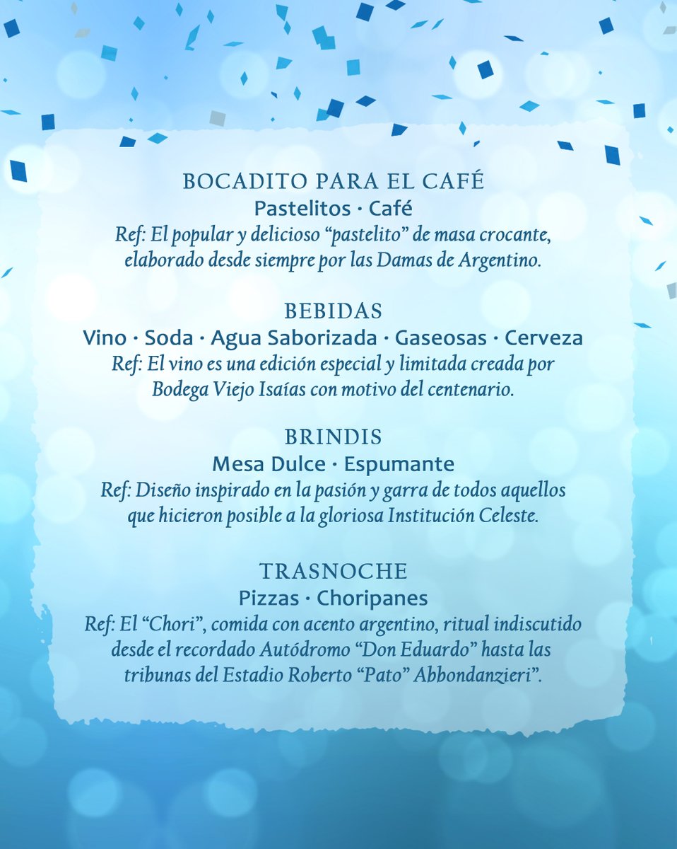 AACoficial's tweet photo. 🇸🇴​ Cumplimos 100 años y tenés que estar! 🎉​

📅​ Sábado 12 de Noviembre
Estadio cubierto "El Gigante del Bosque" CENA ANIVERSARIO
Ya podés adquirir tu tarjeta  pedí la tuya en Secretaría, Mutual, cobradoras o subcomisiones.

¡Vamos a vivir juntos una noche inolvidable! https://t.co/i0igLDbsIw