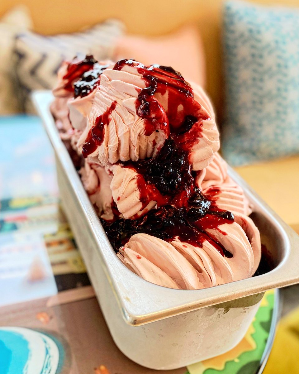 Giacopazzis's tweet photo. One of today’s cabinet faves - Cherry Cheesecake 🍒 #sundaymornings #gelatolife #cabinetcreations #artisan #cherry #cheesecake #onescooportwo #weareopen #giacopazzisgelato #giacopazzisofeyemouth https://t.co/oL94bIQaoB