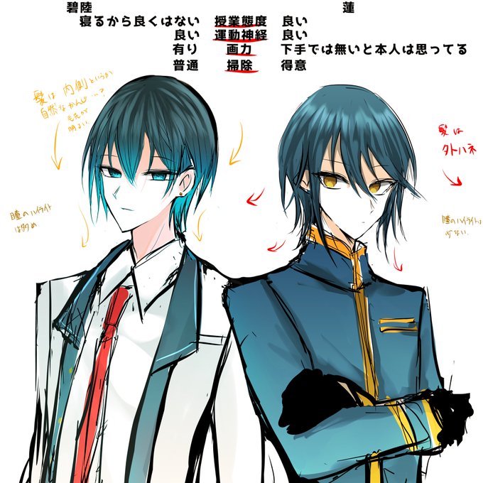 青髪男子のtwitterイラスト検索結果