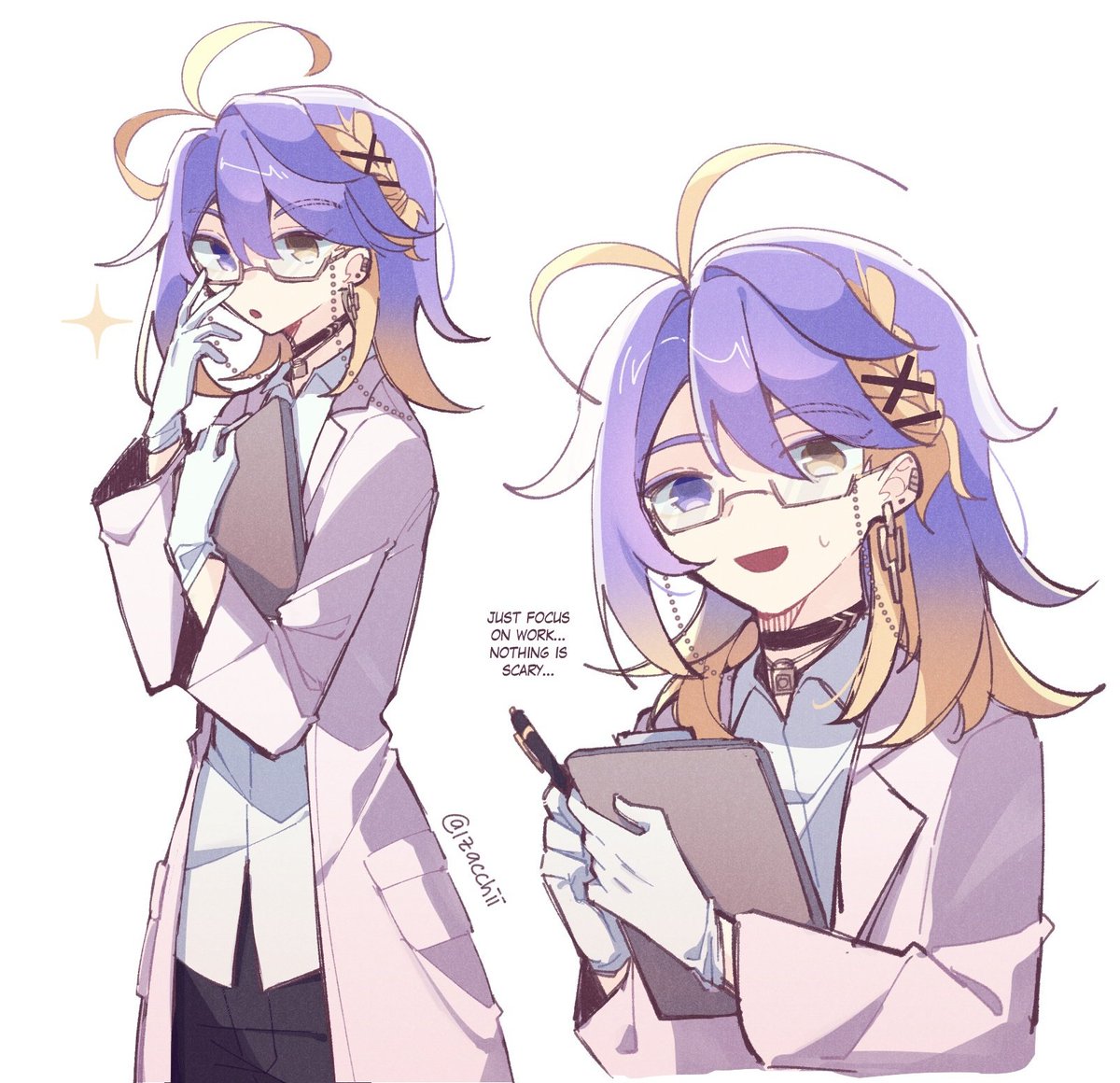 「assistant aster with glasses tskr #Arcad」|rizのイラスト