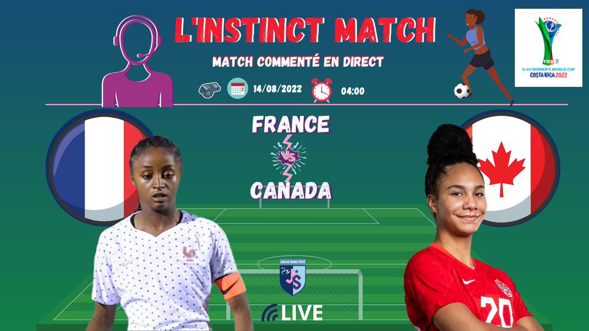 instinctfoot's tweet photo. On se donne RDV ce soir rdv à 3h30 pour le deuxième match des bleues pour la coupe du monde Féminine des U20 au Costa Rica
France 🇫🇷 vs 🇨🇦Canada
Lien du match Commenté
👉 https://t.co/n2xxxbodlN
#wwcu20 #instinctfoot #football #france #canada #equipedefrancefeminine https://t.co/yOEWpyqYZJ