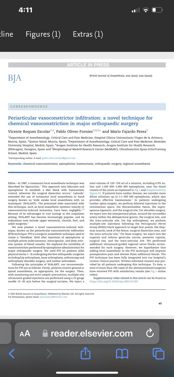 Roques_V's tweet photo. Finally we got it!!!! Alternatives for fast-track surgery in major joint surgery. WALANT?TRONCULANT?.......no....it's called PVI (Periarticular vasoconstrictor infiltration) thanks to @PabloOliverF @DrouotSport @sebebloc https://t.co/e8mUPJwJEM