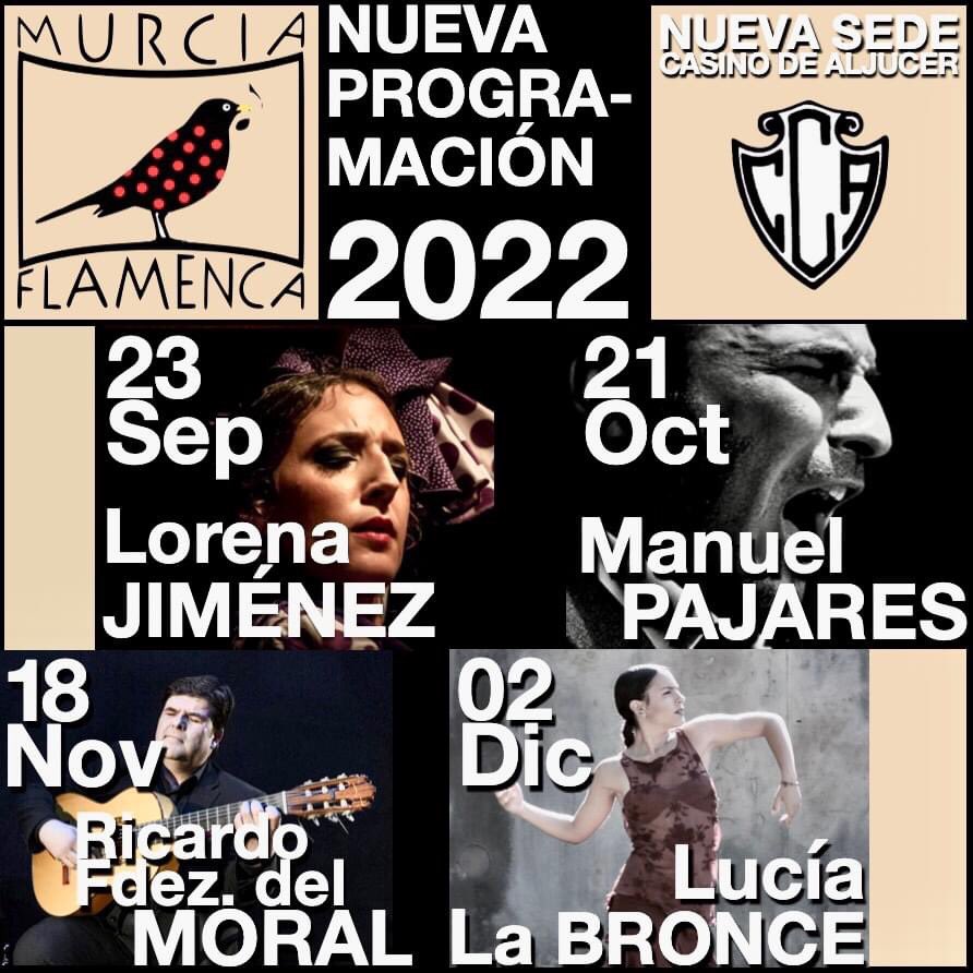 Murcia Flamenca inicia una nueva andadura en colaboración con el Casino de Aljucer. Desde el mes de septiembre en adelante, nuestra programación flamenca se realizará en el salón de actos de esta entidad, situada en Príncipe de Asturias, 6, 30152 Aljucer.