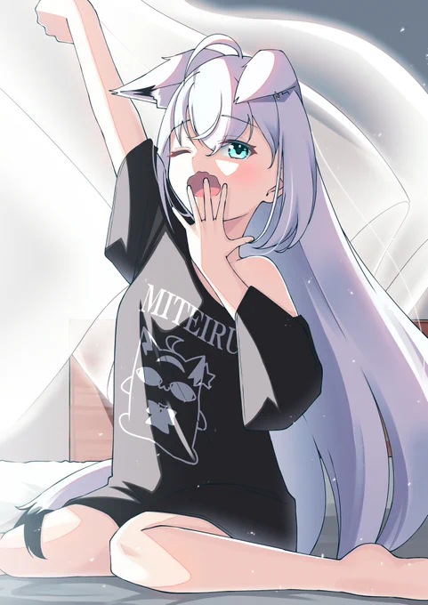 寝起ききーつね#絵フブキ 