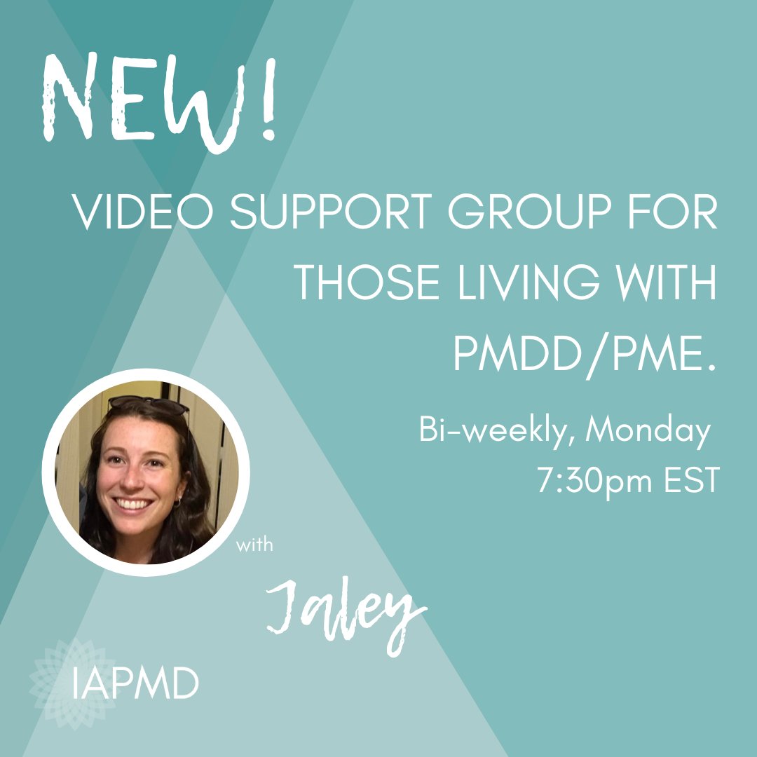 IAPMDglobal's tweet photo. 📌 Next week - Monday August 15th at 7:30pm EST📌 Come along and meet one of the newest IAPMD Peer Support Providers, Jaley, for general support for people living with #PMDD and #PME. Video peer support groups are free to attend, save your space here: https://t.co/070aUNIR36 https://t.co/zHuNQDH7p5