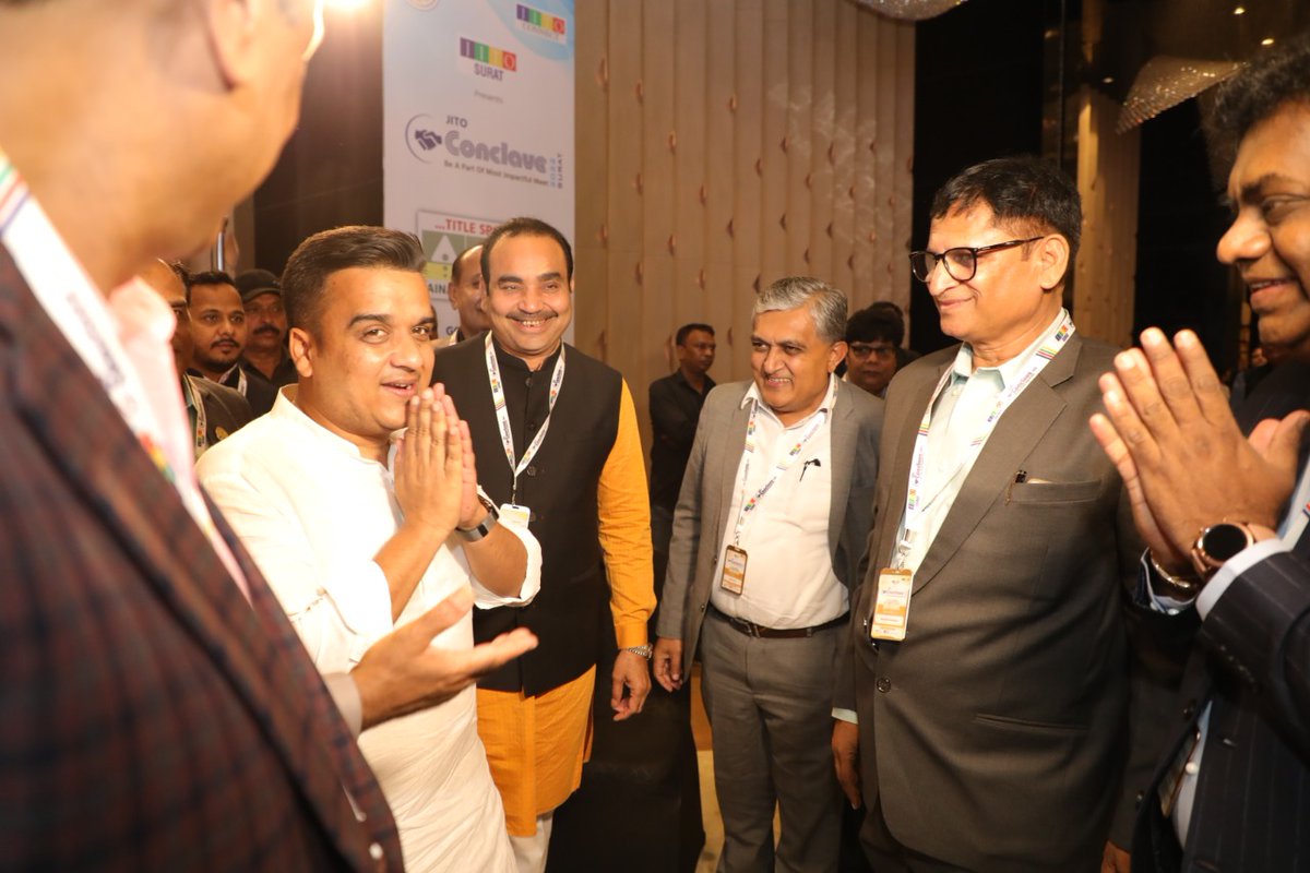 sanghaviharsh's tweet photo. Attended the "JITO Conclave 2022" in Surat, today.

A wonderful platform to develop symphony and network between Jain Individuals.

This conclave will definately ensure better connectiosns and relation building in terms of business and real life. https://t.co/6ASLDpQs83
