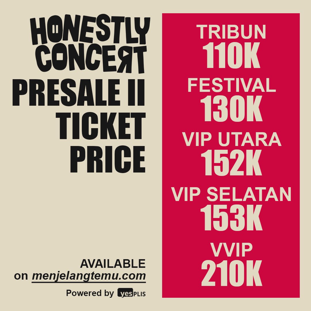HonestlyConcert's tweet photo. Sudah siap berbagi keceriaan dibulan Oktober bareng #HonestlyConcert ? Yukk.. langsung aja GAS beli tiketnya.
Tiket bisa dibeli di https://t.co/ZPSWny5LyF yaa dan jangan lupa perhatikan tata cara pembeliannya.
See You !! Jangan sampai kehabisan. https://t.co/Wcl4KgsVeW