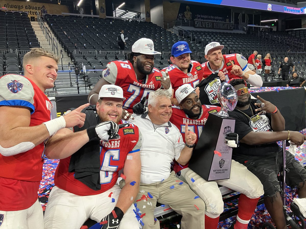 JP_Bcast's tweet photo. What a night!! The @NazWranglers capture their first @IndoorFL Championship behind a suffocating defense & high-powered offense! So proud of this team and what they accomplished tonight! #LetsRide #WranglersNation #PaceSet 🌵🤠🏈🏆🔥 https://t.co/09pWBusm9p