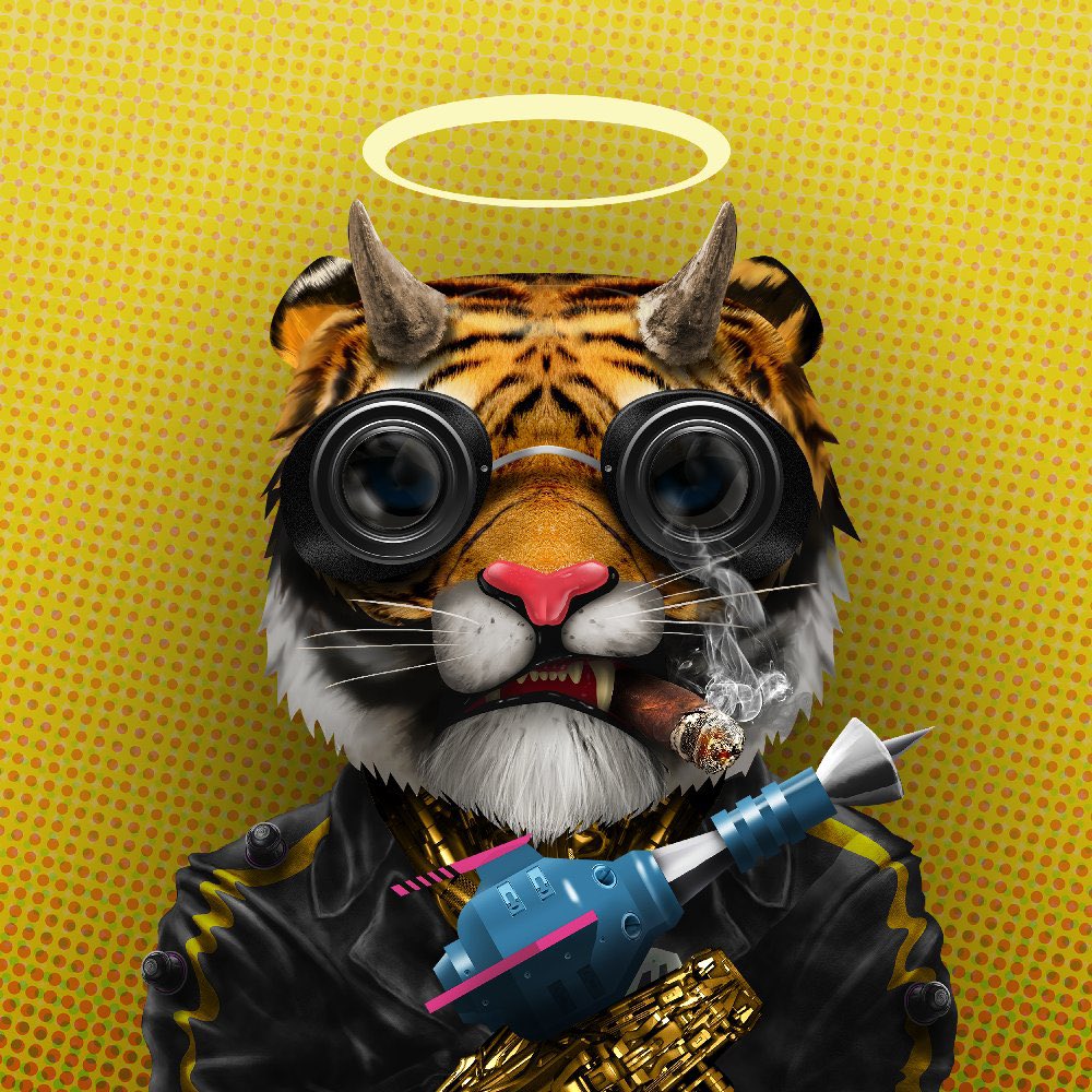 GTU_Club's tweet photo. Behind the glasses 👓 there are blue eyes and they are angry 
#NFT #NFTProject #NFTcollections #gotiger #GTU https://t.co/K7pEe3e2Zi