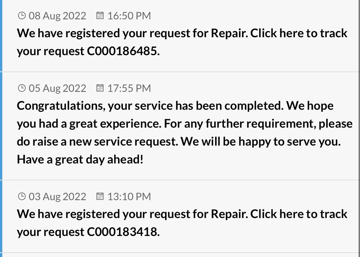 _MISHRA_BJP's tweet photo. This is to bring to your kind information that your service is pathetic. It’s been more than a month of trying to reach your customer support and still the problem is not solved. 
Each time the complaint is registered, but no service boy visits. 
 @RelianceDigital @DaikinIndia https://t.co/COQakKbhgI