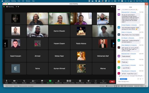 EgyCleanCoders's tweet photo. Yesterday ECC Tech talk#03 (Effective #CodeReview) reached its maximam capacity 😃 Many thanks to @ahmadalfy for the informative eye-opening session and thanks for all who have attended and looking forward to seeing you in future events isA 💛❤️💛 https://t.co/483DkzQ1cb